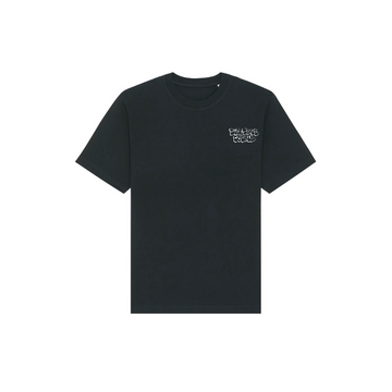 The Stanley/Stella STTU788 Freestyler Black (C002) is a black unisex heavyweight T-shirt with small white text on the upper left corner, made from 100% organic cotton.