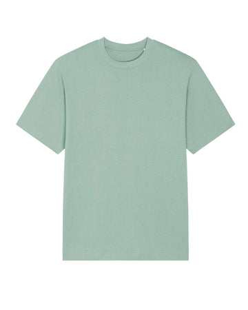 A Stanley/Stella Freestyler Aloe (C089) t-shirt in plain, light green, made from fabric-washed organic cotton, shown on a white background.