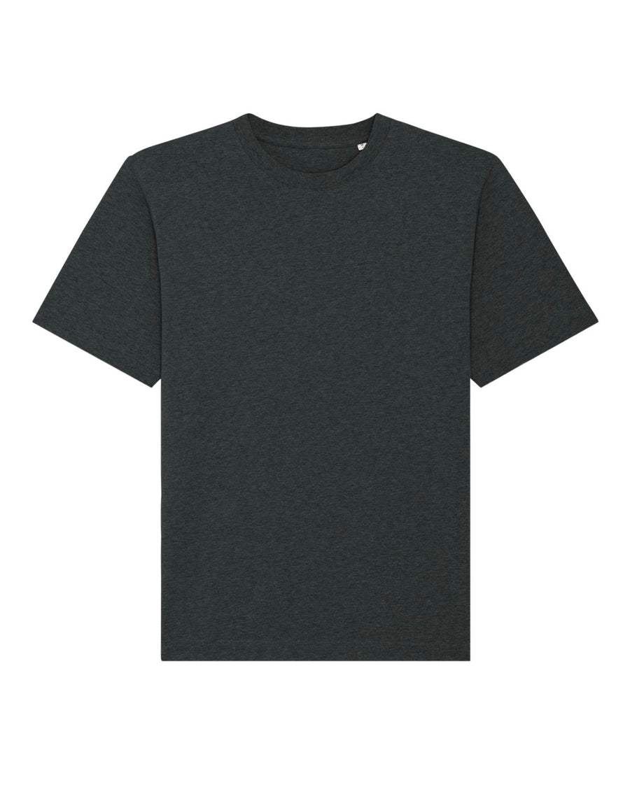 Unisex dark heather grey t-shirt by Stanley/Stella, product code STTU788, crafted from organic cotton and displayed on a white background.