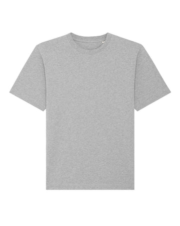 The Stanley/Stella Freestyler Heather Grey (C250) is a unisex heavy weight T-shirt made from organic cotton, featuring a plain gray design with short sleeves, shown on a white background.