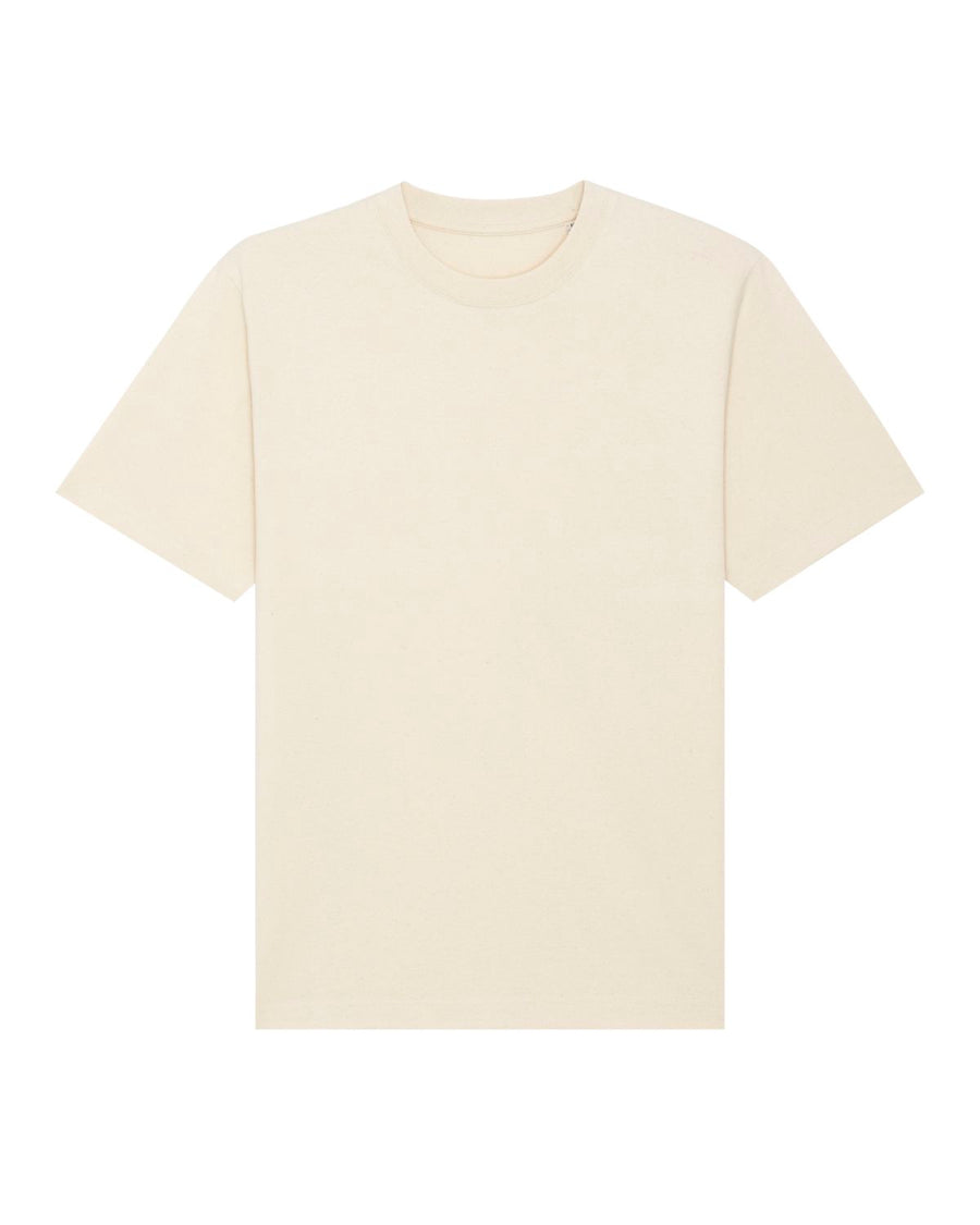 The STTU788 Stanley/Stella Freestyler Natural Raw (C054) is a cream-colored unisex T-shirt made from organic cotton, featuring short sleeves and a round neckline, pictured on a white background.