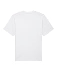 The STTU788 Stanley/Stella Freestyler White (C001) Unisex Heavy Weight T-Shirt, made from 100% organic cotton, is displayed from the back against a white background.