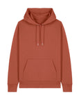 The Stanley/Stella STSU177 Stella/Stella Cruiser 2.0 in Heritage Brown features a unisex design made from organic cotton, complete with a front pocket and drawstring hood, crafted from soft brushed fleece.