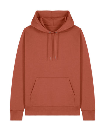 The Stanley/Stella STSU177 Stella/Stella Cruiser 2.0 in Heritage Brown features a unisex design made from organic cotton, complete with a front pocket and drawstring hood, crafted from soft brushed fleece.